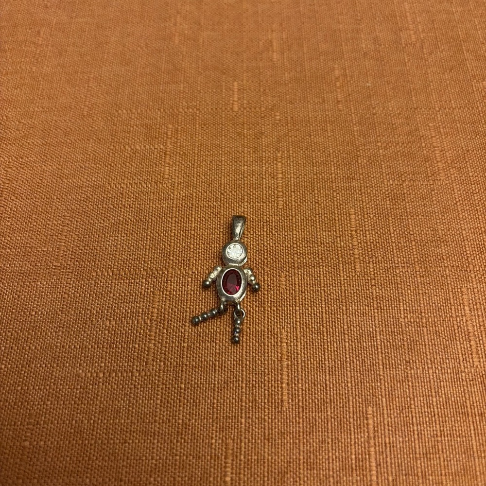 Vintage Sterling Silver January Birthstone People Charm